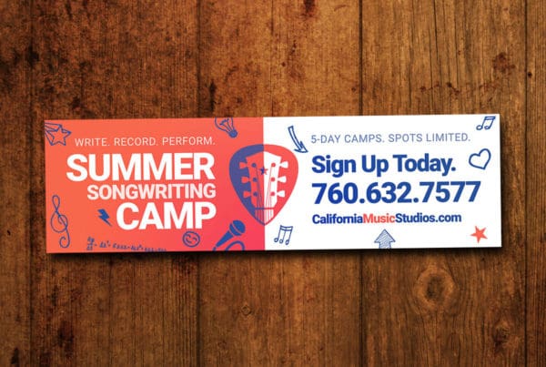 California Music Lessons Summer Camp Billboard