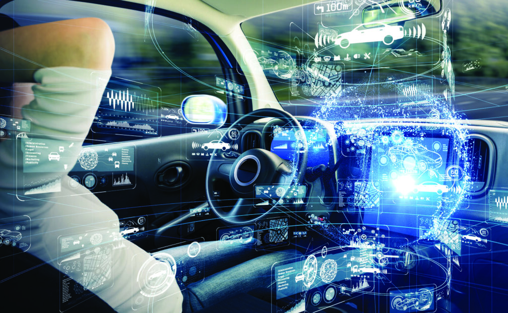 Autonomous car concept. Driverless vehicle.