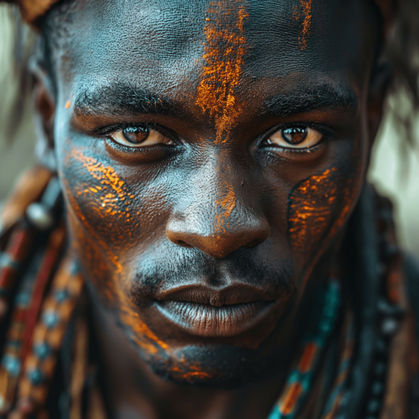 johnwolfecompton_a_fierce_zulu_warrior_face_painted_with_colorf_d9b9ca18-476d-48f5-a136-6fe450662c69