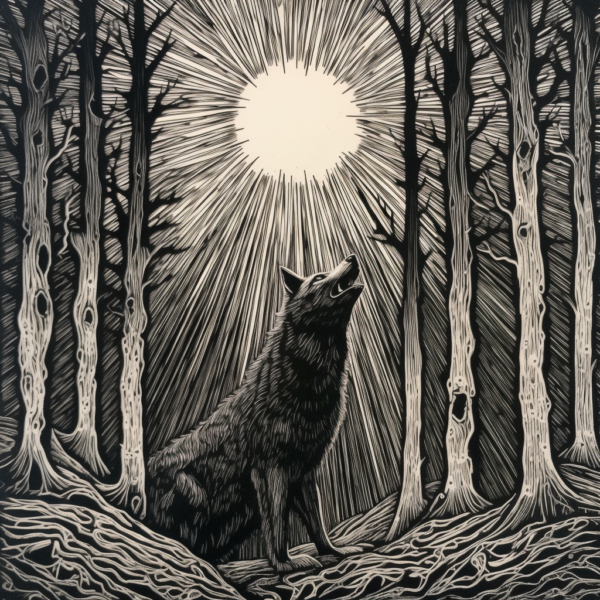 wolf-woodcut