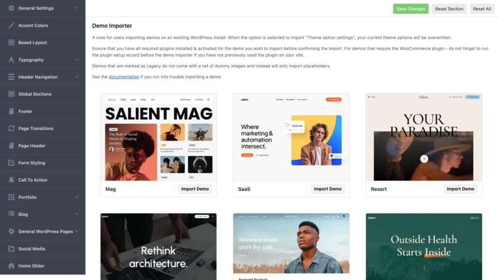 salient wordpress theme