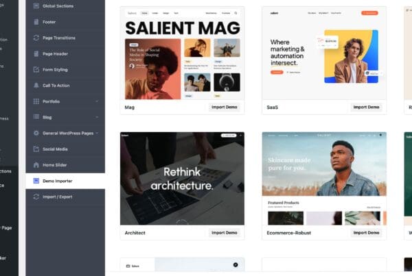 Salient WordPress Theme Demo Importer